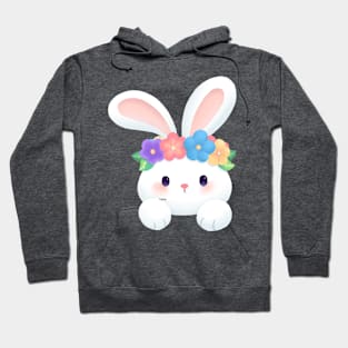 cute rabbit with flower crown Hoodie